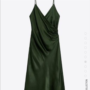 Zara green slip dress